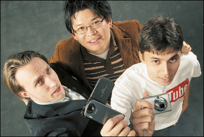 Chad Hurley, Jawed Karim y Steve Chen de YouTube